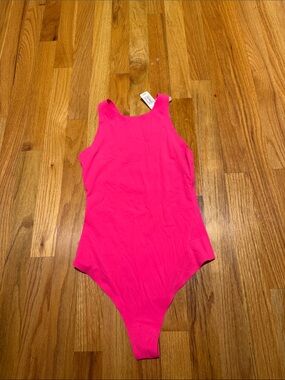 Aerie Smoothez Hot Pink Women's Racerback Bodysuit XS NWT